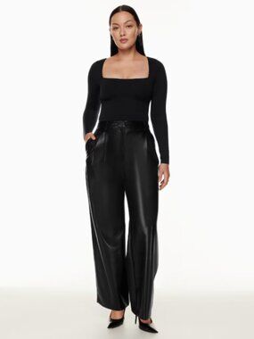 NWT BABATON | Aritzia Pleated Pant Vegan Leather | Sz. 00